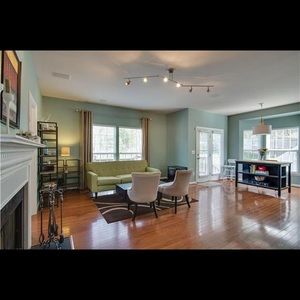 Two panels, tan-gold high sheen curtains